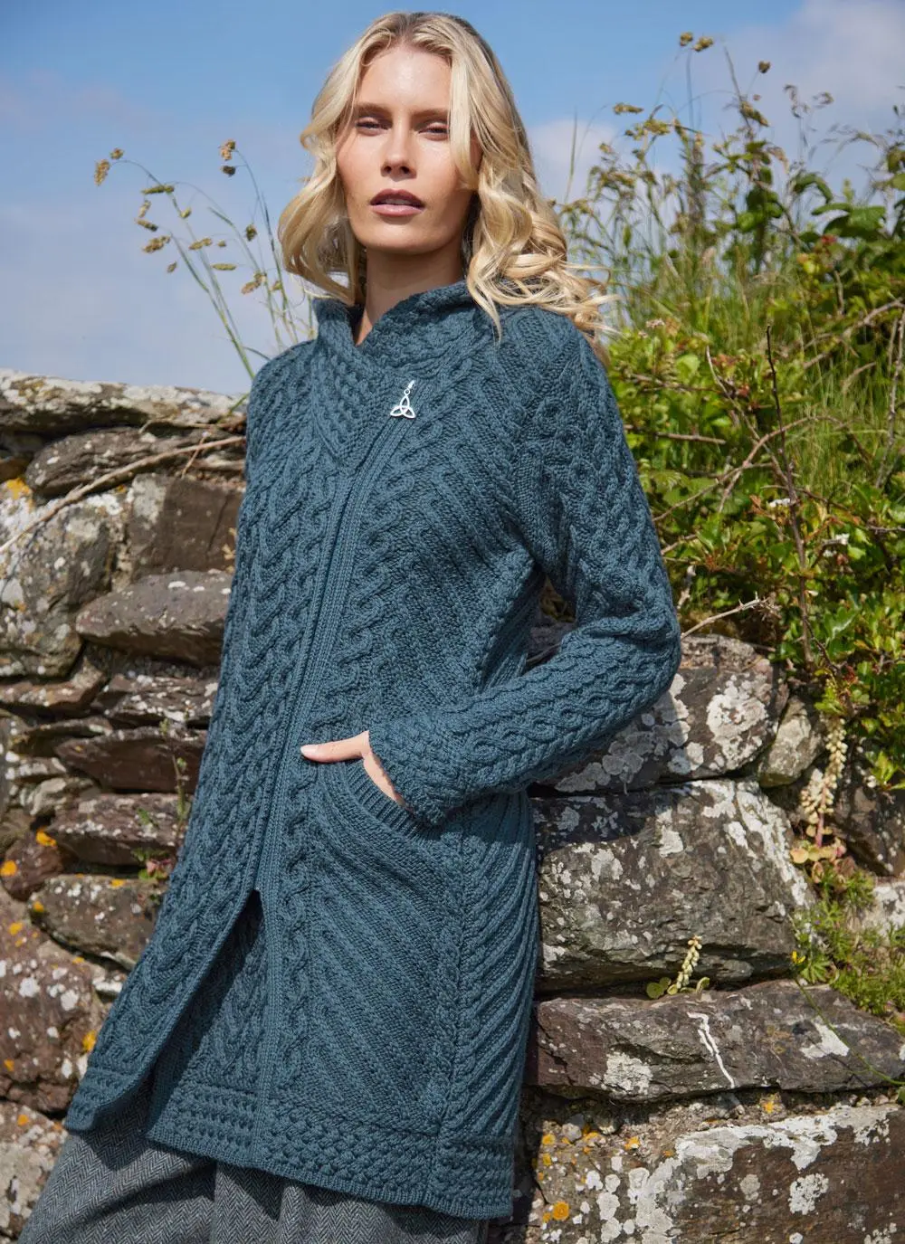 Catriona Side Zip Hooded Coatigan